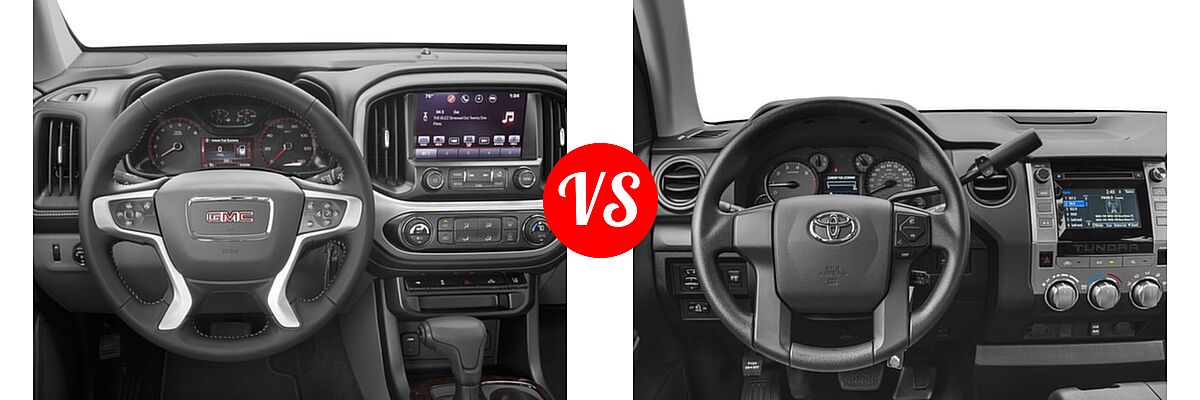 2016 GMC Canyon Pickup 2WD SLE vs. 2016 Toyota Tundra Pickup SR - Dashboard Comparison