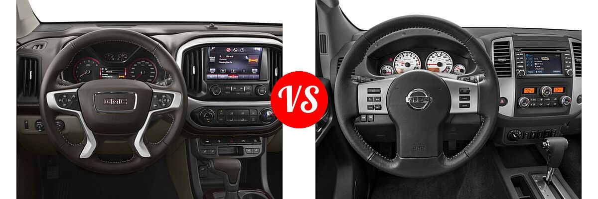 2016 GMC Canyon Pickup 2WD SLT vs. 2016 Nissan Frontier Pickup PRO-4X - Dashboard Comparison