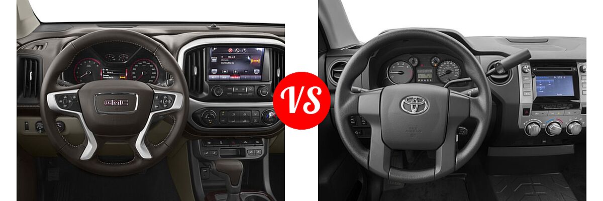 2016 GMC Canyon Pickup 2WD SLT vs. 2016 Toyota Tundra Pickup SR - Dashboard Comparison