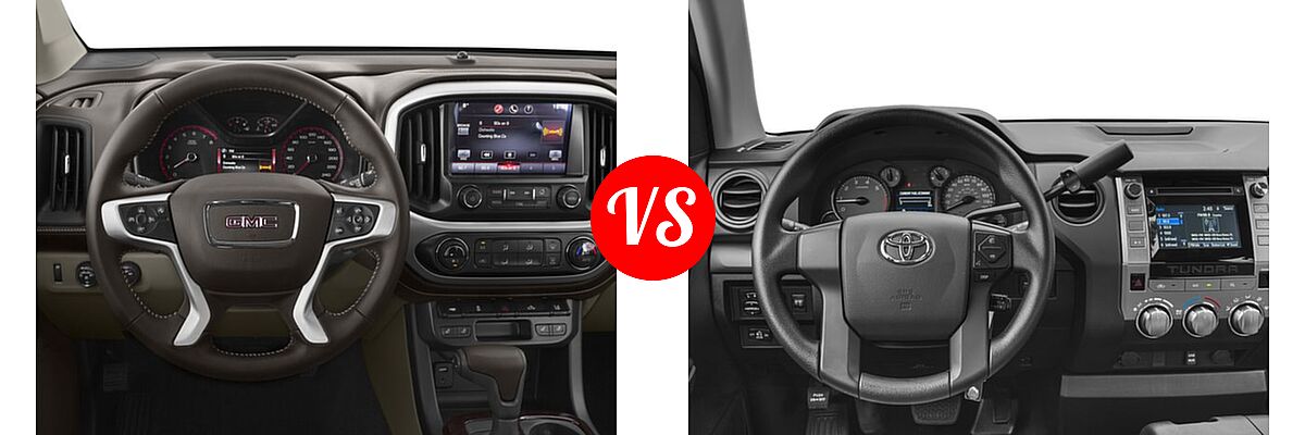 2016 GMC Canyon Pickup 2WD SLT vs. 2016 Toyota Tundra Pickup SR - Dashboard Comparison