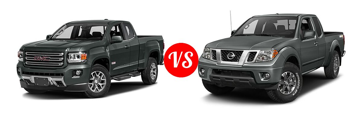 2016 GMC Canyon Pickup 2WD SLE / 2WD SLT vs. 2016 Nissan Frontier Pickup PRO-4X - Front Left Comparison