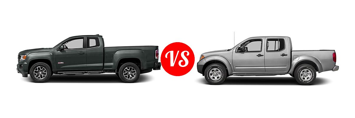 2016 GMC Canyon Pickup 2WD SLE / 2WD SLT vs. 2016 Nissan Frontier Pickup S - Side Comparison