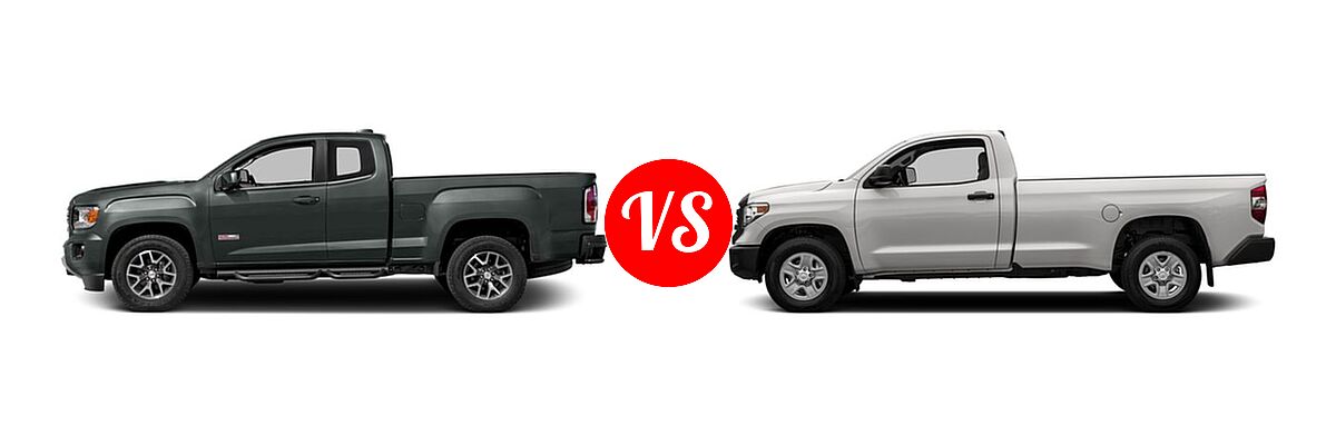 2016 GMC Canyon Pickup 2WD SLE / 2WD SLT vs. 2016 Toyota Tundra Pickup SR - Side Comparison
