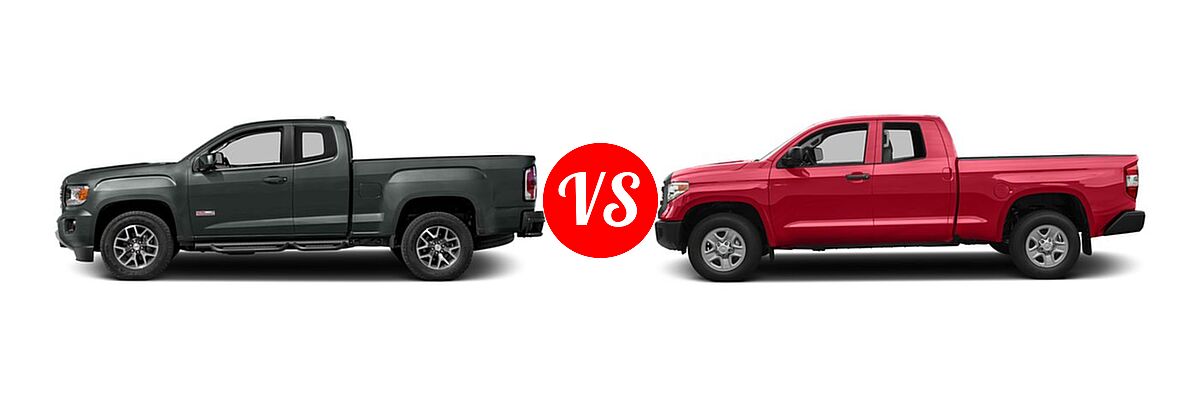 2016 GMC Canyon Pickup 2WD SLE / 2WD SLT vs. 2016 Toyota Tundra Pickup SR - Side Comparison