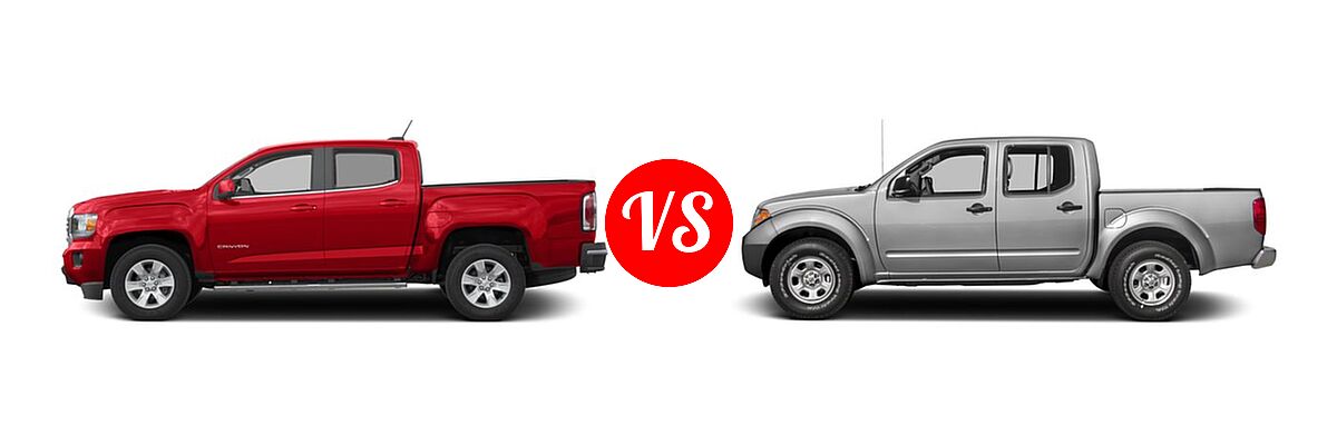 2016 GMC Canyon Pickup 2WD SLE vs. 2016 Nissan Frontier Pickup S - Side Comparison
