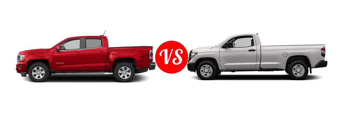 2016 GMC Canyon Pickup 2WD SLE vs. 2016 Toyota Tundra Pickup SR - Side Comparison