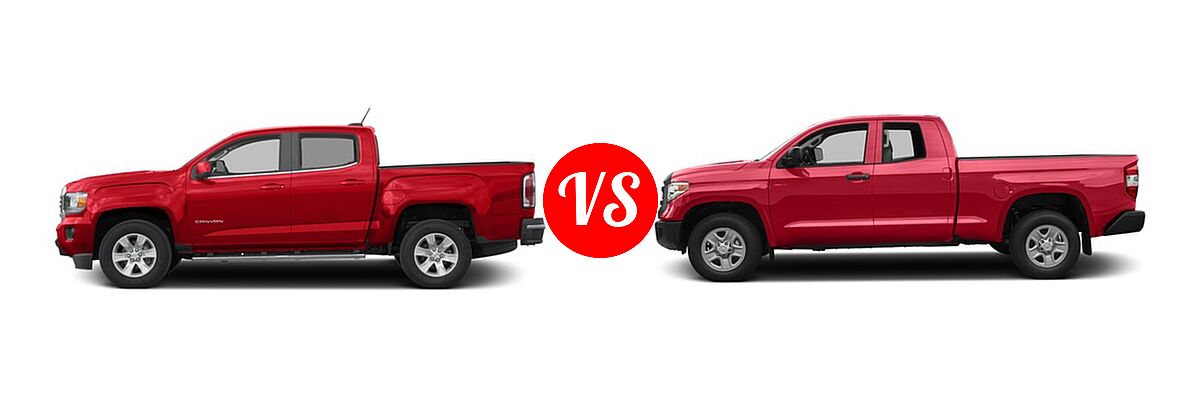 2016 GMC Canyon Pickup 2WD SLE vs. 2016 Toyota Tundra Pickup SR - Side Comparison