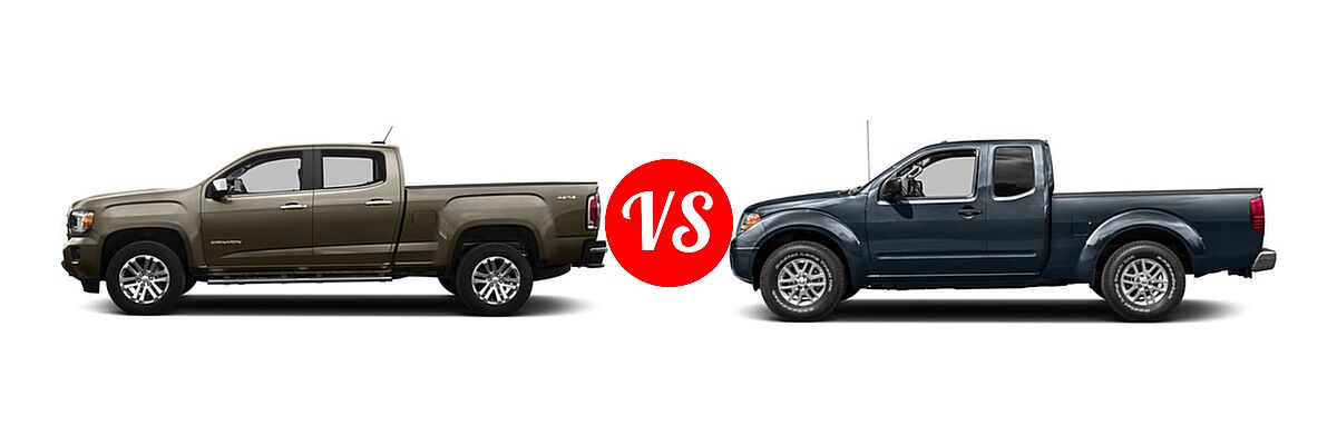 2016 GMC Canyon Pickup 2WD SLT vs. 2016 Nissan Frontier Pickup SV - Side Comparison