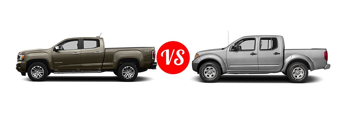 2016 GMC Canyon Pickup 2WD SLT vs. 2016 Nissan Frontier Pickup S - Side Comparison