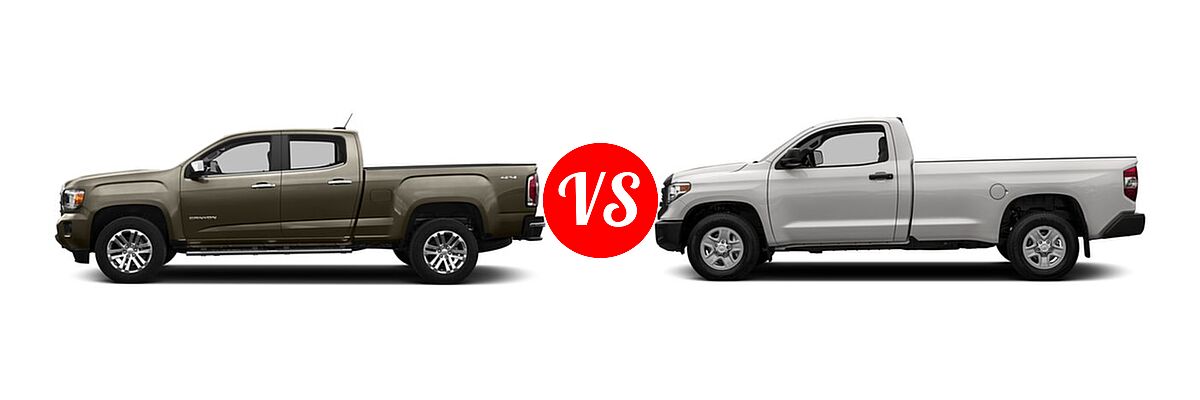 2016 GMC Canyon Pickup 2WD SLT vs. 2016 Toyota Tundra Pickup SR - Side Comparison