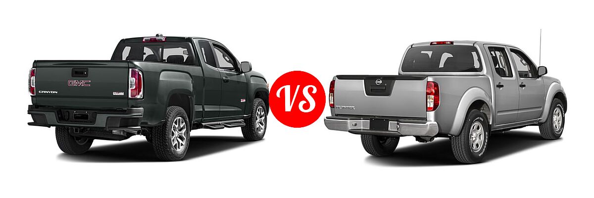 2016 GMC Canyon Pickup 2WD SLE / 2WD SLT vs. 2016 Nissan Frontier Pickup S - Rear Right Comparison
