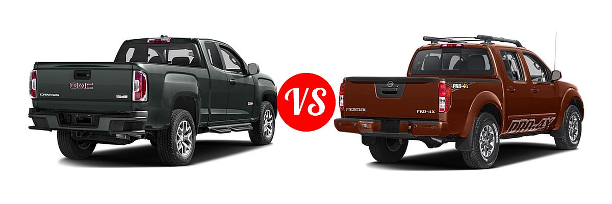 2016 GMC Canyon Pickup 2WD SLE / 2WD SLT vs. 2016 Nissan Frontier Pickup PRO-4X - Rear Right Comparison