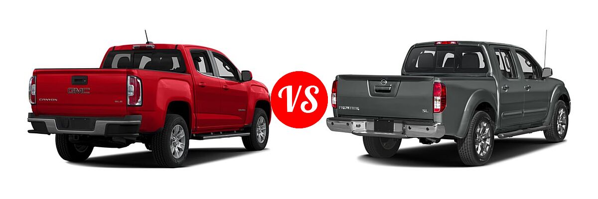 2016 GMC Canyon Pickup 2WD SLE vs. 2016 Nissan Frontier Pickup SL - Rear Right Comparison