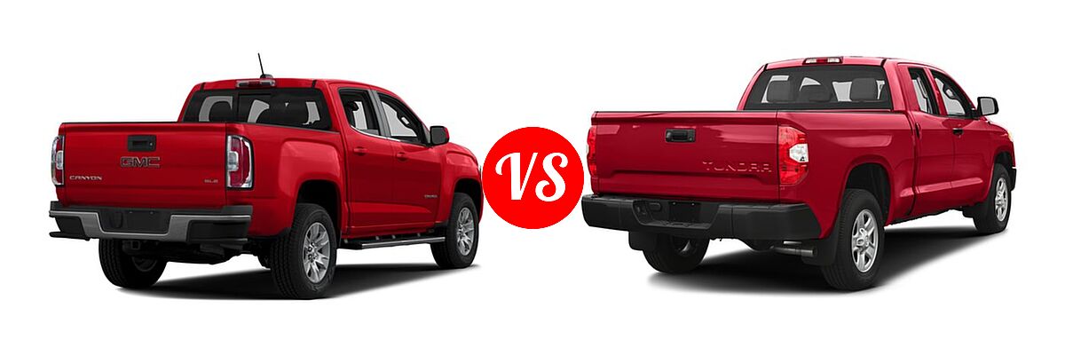 2016 GMC Canyon Pickup 2WD SLE vs. 2016 Toyota Tundra Pickup SR - Rear Right Comparison