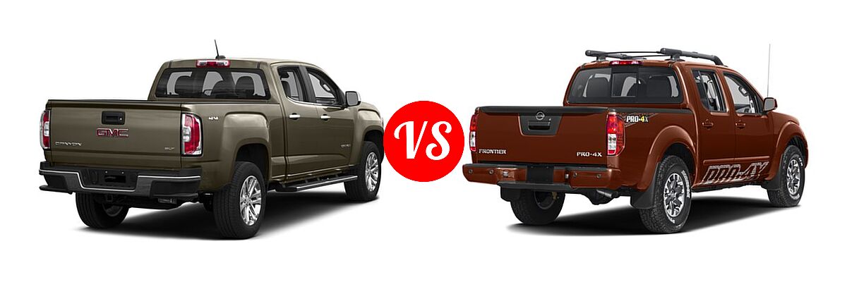 2016 GMC Canyon Pickup 2WD SLT vs. 2016 Nissan Frontier Pickup PRO-4X - Rear Right Comparison