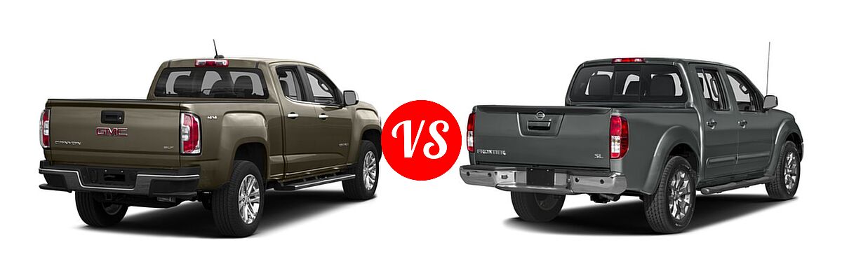 2016 GMC Canyon Pickup 2WD SLT vs. 2016 Nissan Frontier Pickup SL - Rear Right Comparison