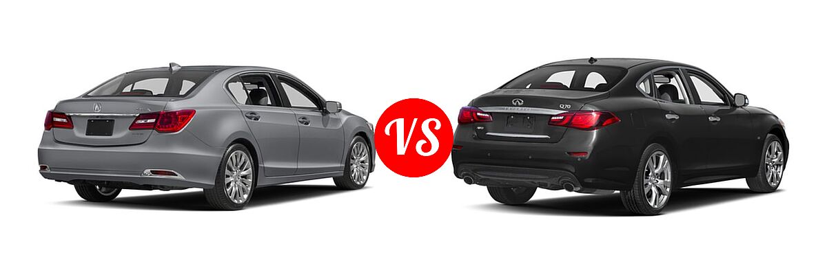 2017 Acura RLX Sedan w/Technology Pkg vs. 2017 Infiniti Q70 Sedan 3.7 / 5.6 - Rear Right Comparison