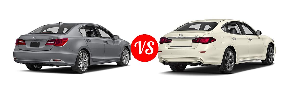 2017 Acura RLX Sedan w/Technology Pkg vs. 2017 Infiniti Q70 Sedan 3.7 / 5.6 - Rear Right Comparison