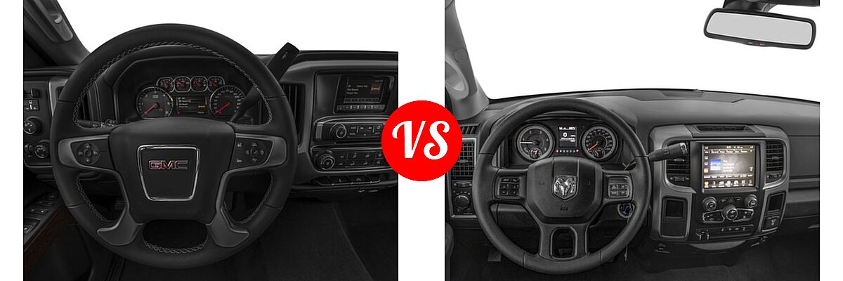 2016 GMC Sierra 2500HD Pickup SLE vs. 2016 Ram 2500 Pickup SLT - Dashboard Comparison