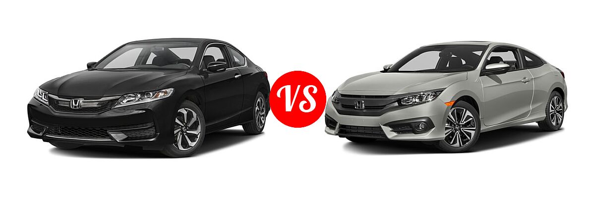 2016 Honda Accord Coupe LX-S vs. 2016 Honda Civic Coupe EX-L - Front Left Comparison