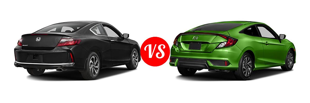 2016 Honda Accord Coupe LX-S vs. 2016 Honda Civic Coupe LX-P - Rear Right Comparison