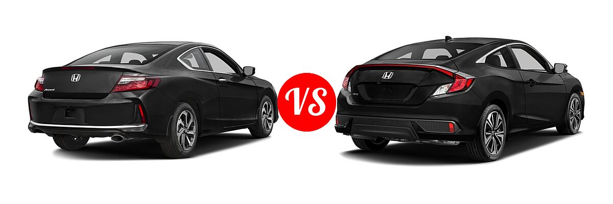 2016 Honda Accord Coupe LX-S vs. 2016 Honda Civic Coupe EX-T - Rear Right Comparison