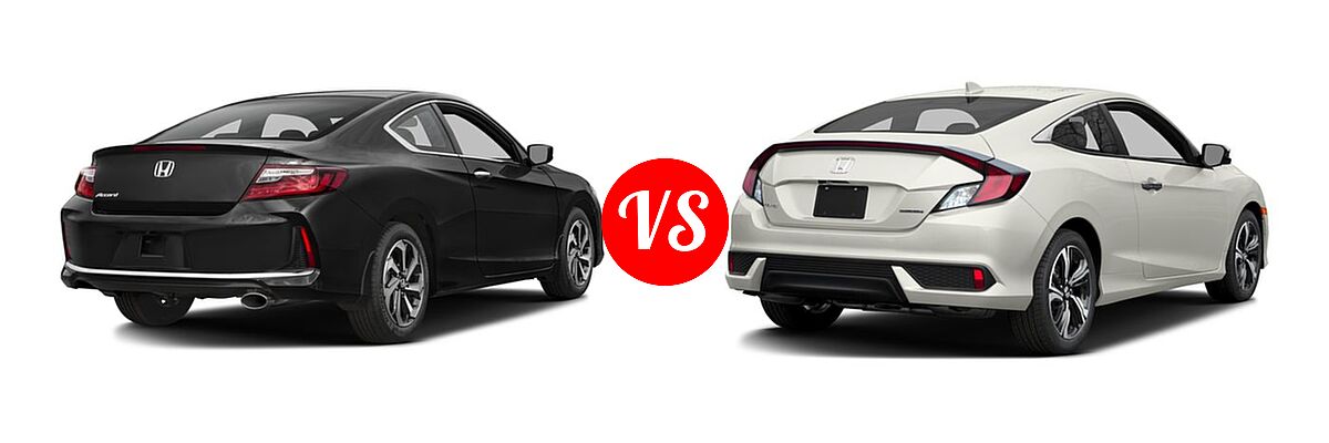 2016 Honda Accord Coupe LX-S vs. 2016 Honda Civic Coupe Touring - Rear Right Comparison