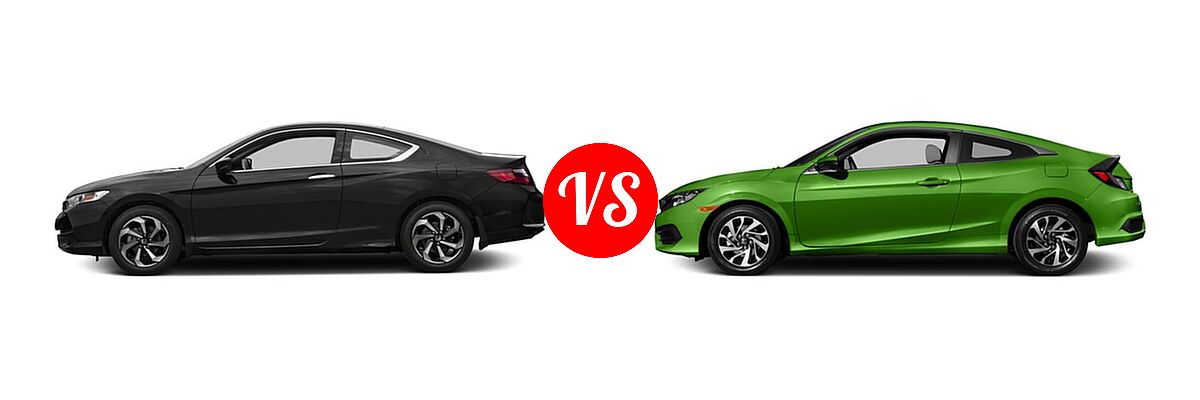 2016 Honda Accord Coupe LX-S vs. 2016 Honda Civic Coupe LX-P - Side Comparison