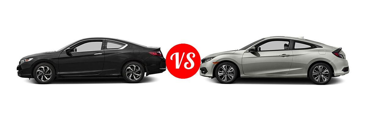 2016 Honda Accord Coupe LX-S vs. 2016 Honda Civic Coupe EX-L - Side Comparison