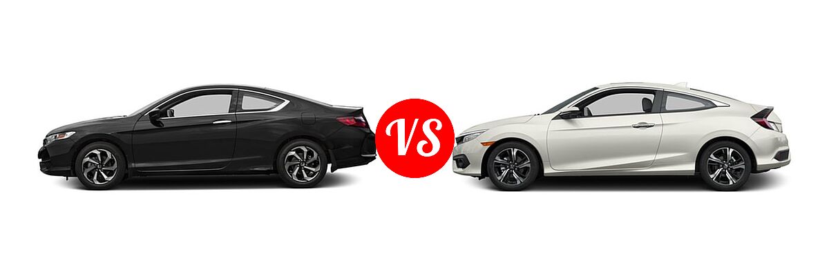 2016 Honda Accord Coupe LX-S vs. 2016 Honda Civic Coupe Touring - Side Comparison
