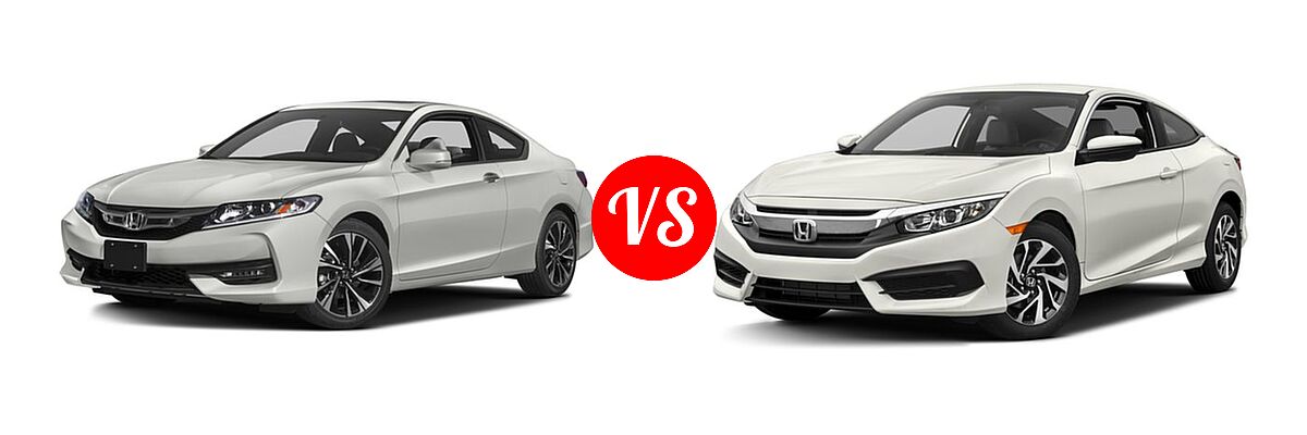 2016 Honda Accord Coupe EX vs. 2016 Honda Civic Coupe LX - Front Left Comparison