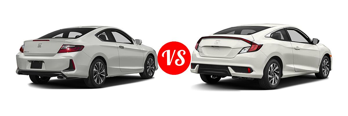 2016 Honda Accord Coupe EX vs. 2016 Honda Civic Coupe LX - Rear Right Comparison
