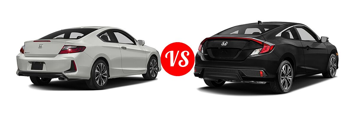 2016 Honda Accord Coupe EX vs. 2016 Honda Civic Coupe EX-T - Rear Right Comparison