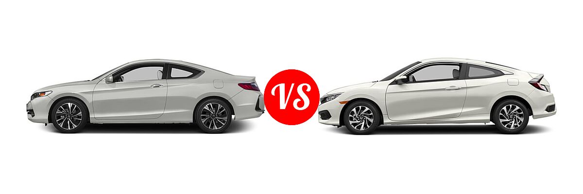 2016 Honda Accord Coupe EX vs. 2016 Honda Civic Coupe LX - Side Comparison