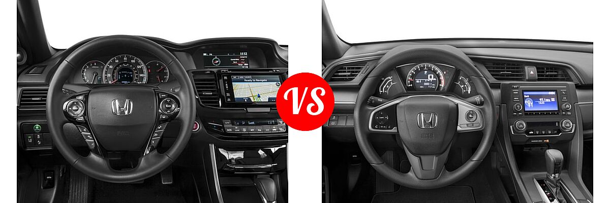 2016 Honda Accord Coupe EX-L vs. 2016 Honda Civic Coupe LX-P - Dashboard Comparison