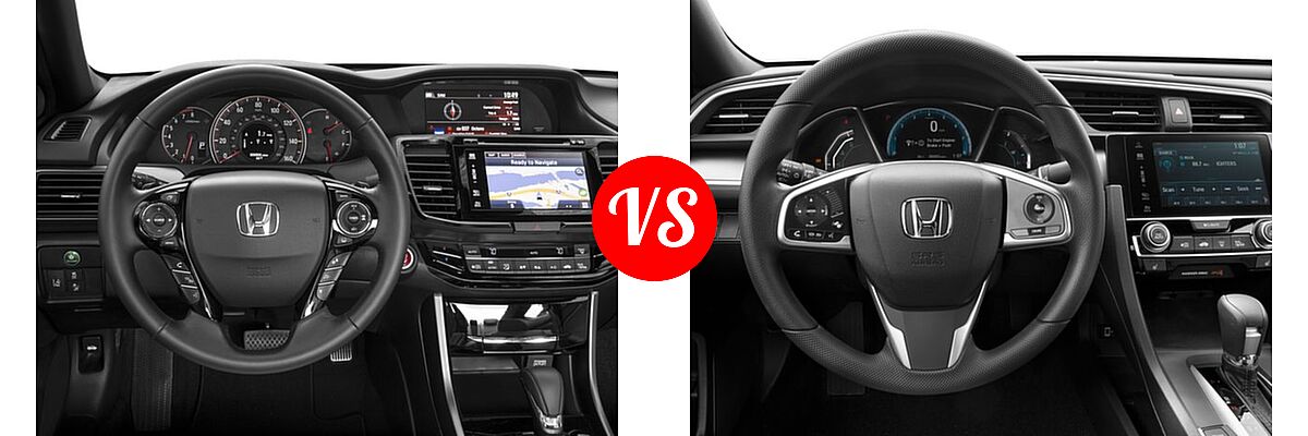 2016 Honda Accord Coupe EX-L vs. 2016 Honda Civic Coupe EX-T - Dashboard Comparison