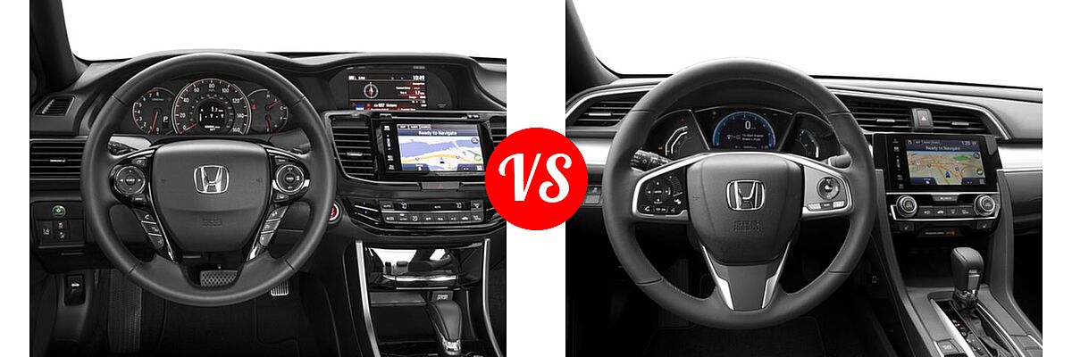 2016 Honda Accord Coupe EX-L vs. 2016 Honda Civic Coupe Touring - Dashboard Comparison