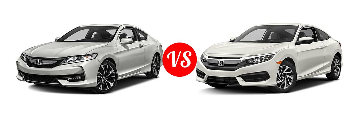 2016 Honda Accord Coupe EX-L vs. 2016 Honda Civic Coupe LX - Front Left Comparison