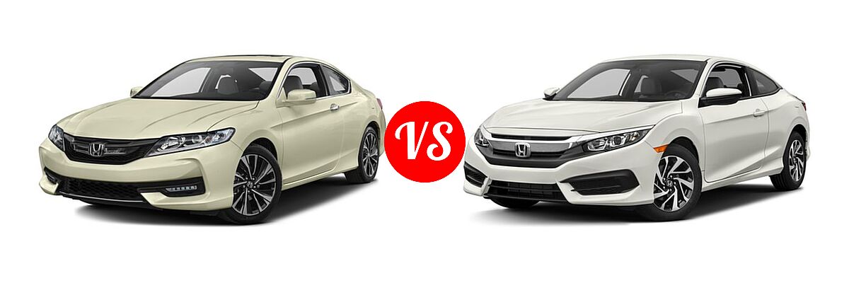 2016 Honda Accord Coupe EX-L vs. 2016 Honda Civic Coupe LX - Front Left Comparison