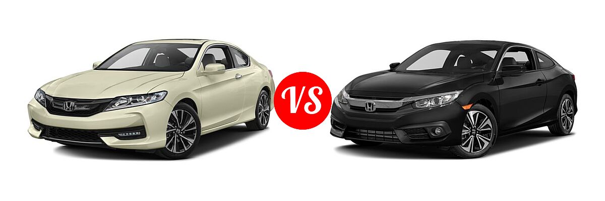 2016 Honda Accord Coupe EX-L vs. 2016 Honda Civic Coupe EX-T - Front Left Comparison