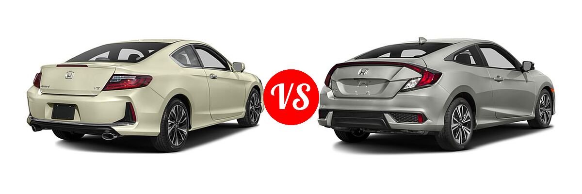 2016 Honda Accord Coupe EX-L vs. 2016 Honda Civic Coupe EX-L - Rear Right Comparison
