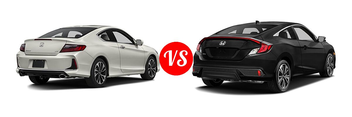 2016 Honda Accord Coupe EX-L vs. 2016 Honda Civic Coupe EX-T - Rear Right Comparison