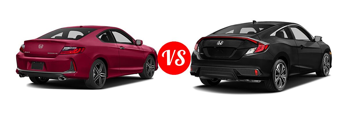 2016 Honda Accord Coupe Touring vs. 2016 Honda Civic Coupe EX-T - Rear Right Comparison