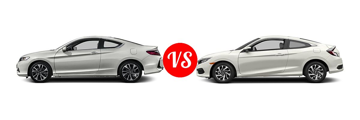 2016 Honda Accord Coupe EX-L vs. 2016 Honda Civic Coupe LX - Side Comparison