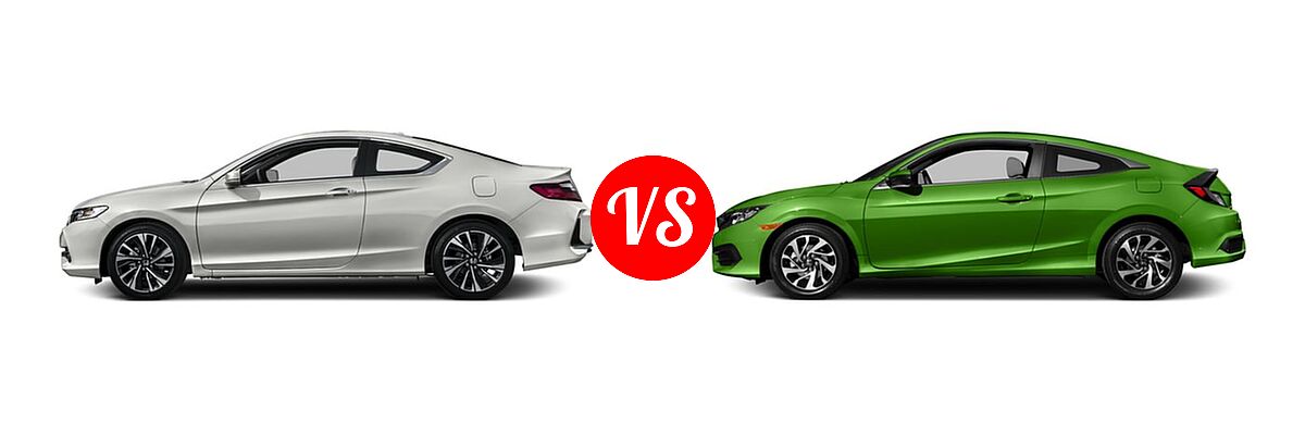 2016 Honda Accord Coupe EX-L vs. 2016 Honda Civic Coupe LX-P - Side Comparison