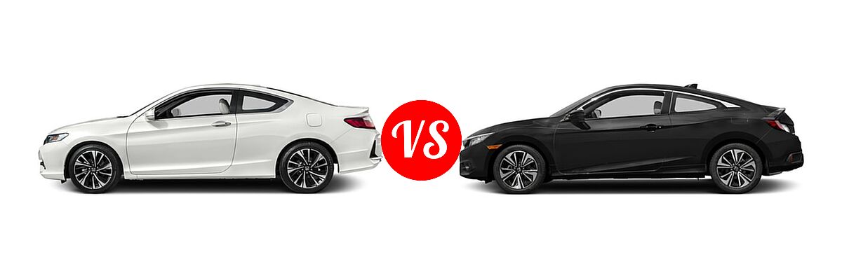 2016 Honda Accord Coupe EX-L vs. 2016 Honda Civic Coupe EX-T - Side Comparison