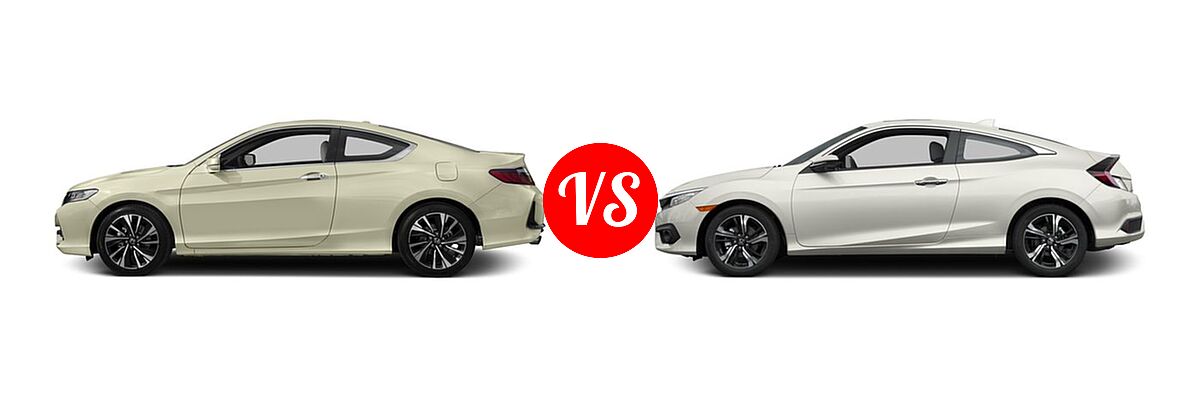 2016 Honda Accord Coupe EX-L vs. 2016 Honda Civic Coupe Touring - Side Comparison