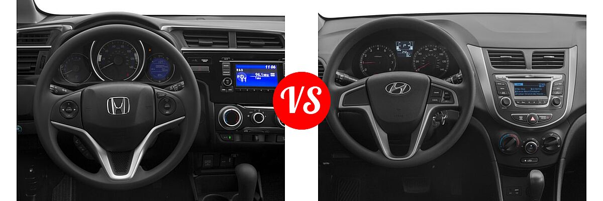 2016 Honda Fit Hatchback LX vs. 2016 Hyundai Accent Hatchback SE - Dashboard Comparison