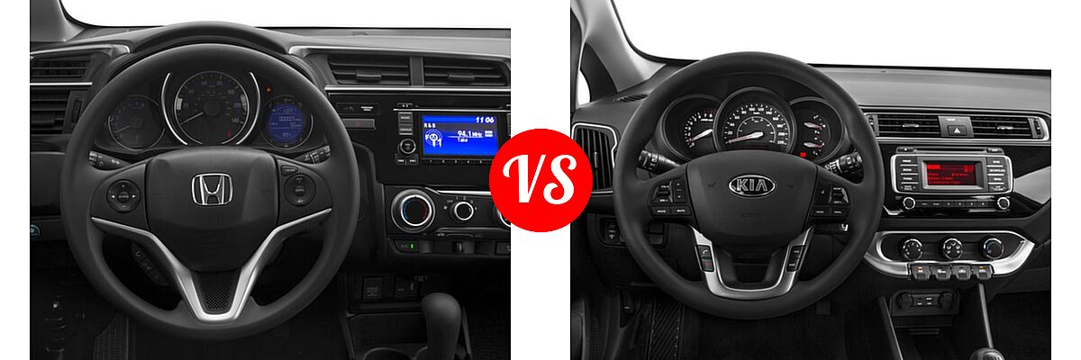 2016 Honda Fit Hatchback LX vs. 2016 Kia Rio Hatchback EX / LX / SX - Dashboard Comparison