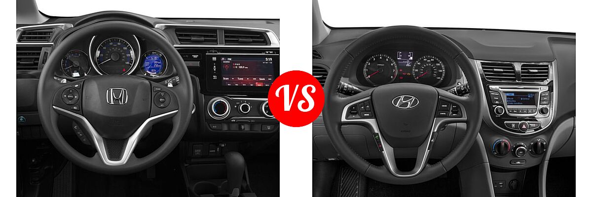 2016 Honda Fit Hatchback EX vs. 2016 Hyundai Accent Hatchback Sport - Dashboard Comparison